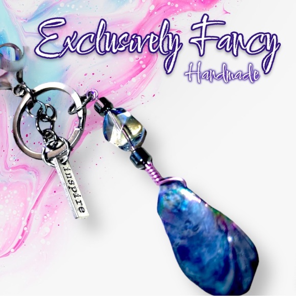 keychain & bag hook INSPIRE Seashell hematite unique accessory NWT - Picture 10 of 12